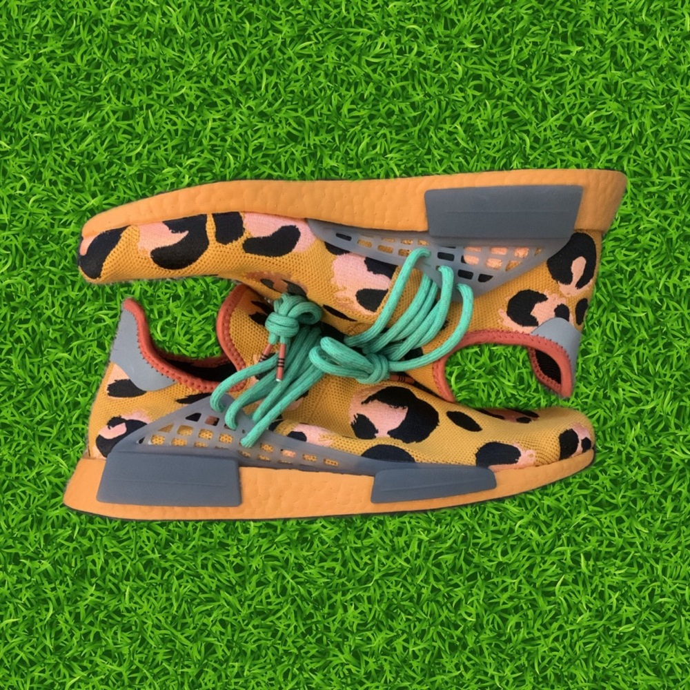 Size 10.5 - adidas Pharrell x NMD Human Race Animal Print Pulse Amber